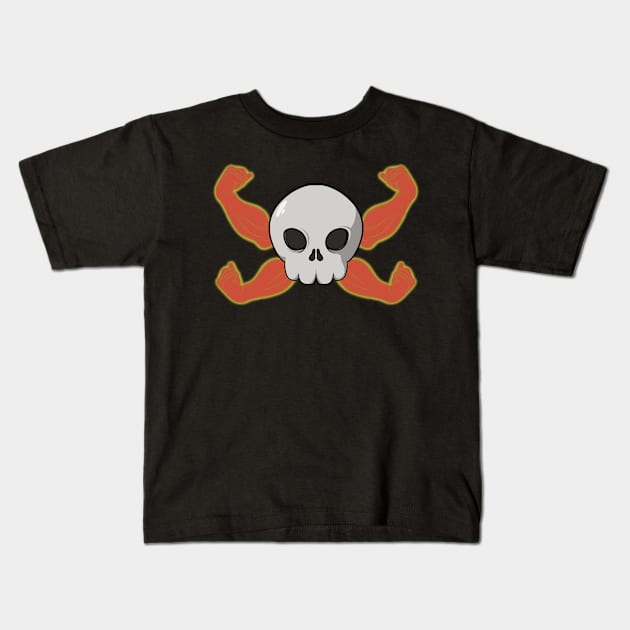 Armwrestling crew Jolly Roger (no caption) Kids T-Shirt by RampArt